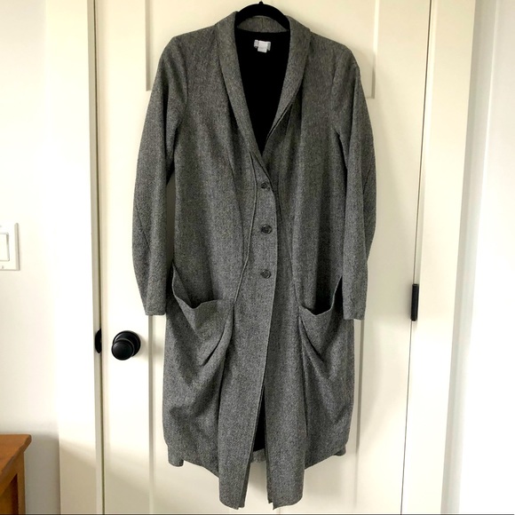 Womens long cardigan grey knit jacket Italy Transit Par-Such evening coat XS S M - Picture 1 of 6